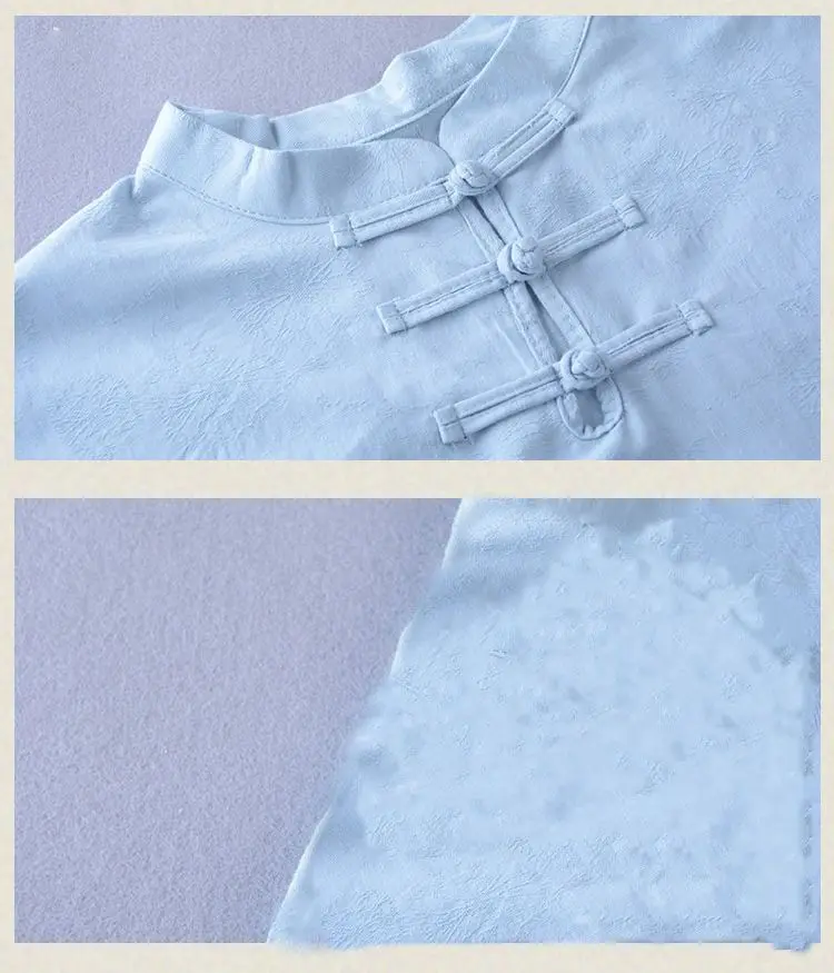 New 2025 Cotton Linen Loose Top Chinese Retro Casual Five-point Shirt