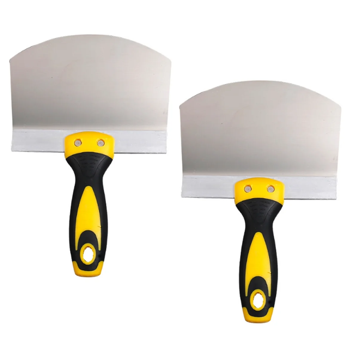 2 Pack Stainless Steel Putty Knife Wall Paint Plaster Trowel Arc Ash Shovel Paint Feed Filling Scraper Blade Spatula