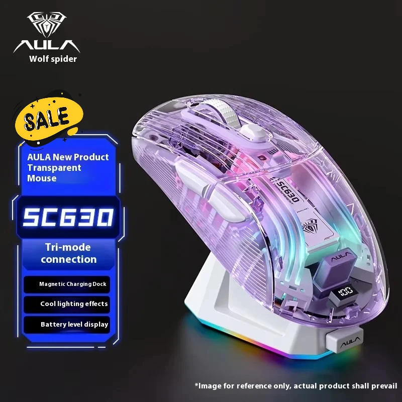 

Aula Sc630 Pro Tri-mode Gaming Mouse Energy Conservation Esports Mouse Charging Base PC Gamer Gifts Mice Computer Peripherals