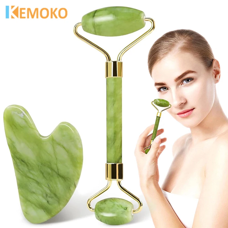 

Natural Jade Roller Face Gua Sha Natural Stone Body Neck Massager Anti-wrinkle Gua Sha Visage Lifting Acupoint Eye Care Spa Tool