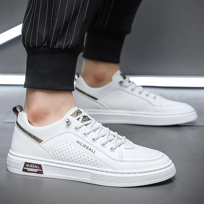 Men's 2025 New Autumn White Sneakers & Chunky High-Top Casual Shoes – Lightweight, Height-Increasing & Comfortable