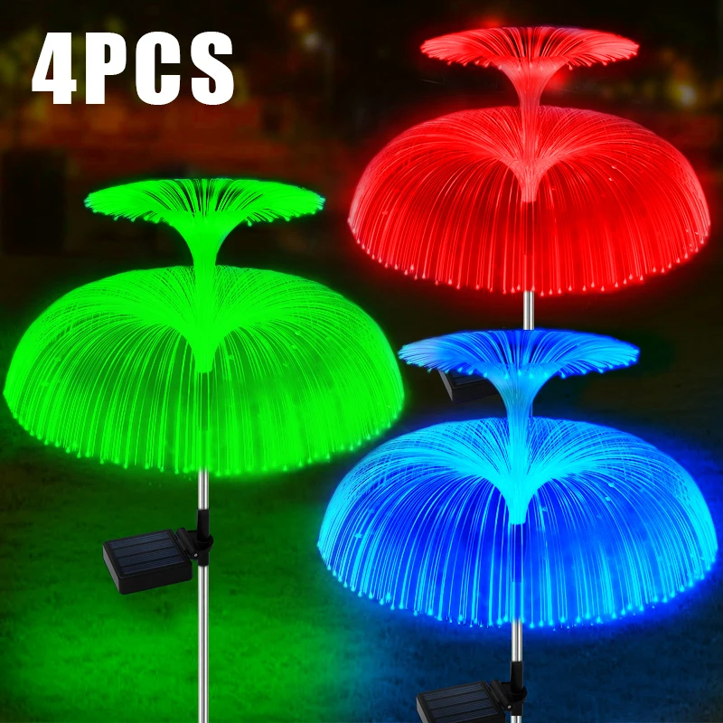 Solar Flowers Lights Waterproof Outdoor 7 Color Changing Jellyfish Garden Decor Solar Lawn Lights For Yard Patio Pathway