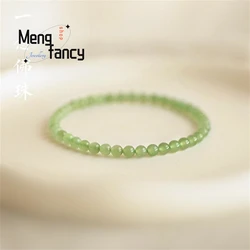 Natural Hetian Jade Clear Water Colour String Exquisite Elegant Simple High-grade Bracelet Sexy Young Girls Fashion Fine Jewelry