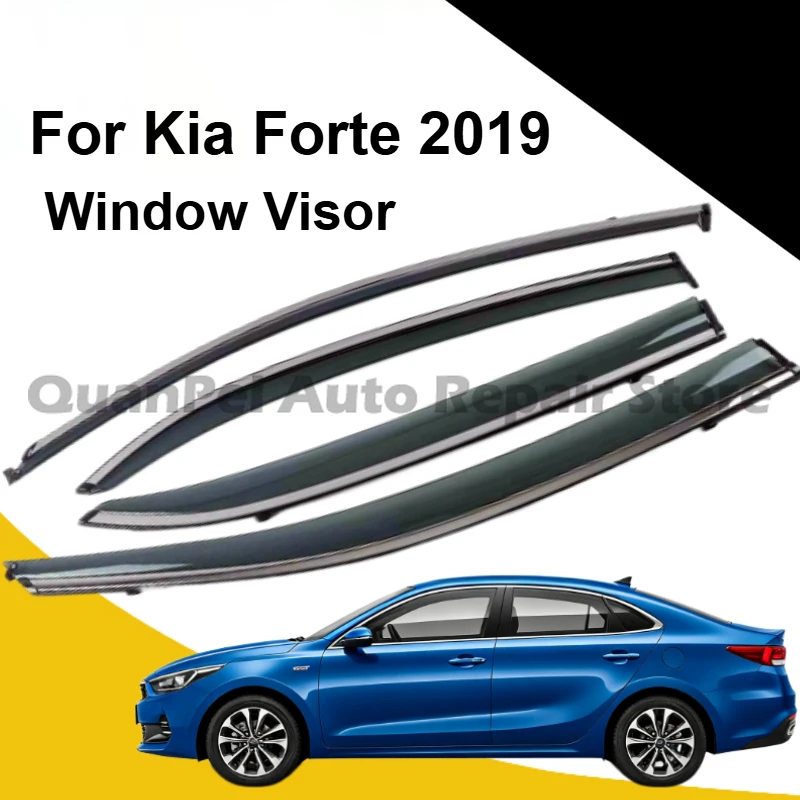 For Kia Forte 2019 Door Window Deflector Eyebrow Weather Shield Direct Fit