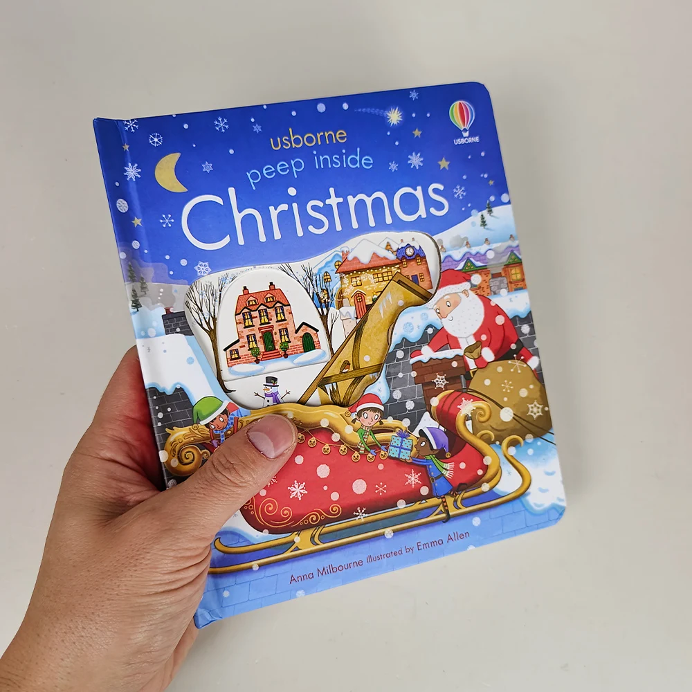Usborne Peep Inside Christmas 3d Flap Picture Book Montessori Educational English Book For Kids Bedtime Reading
