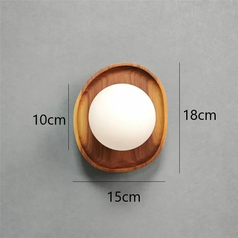 Natural Wooden Wall Lamps Home Decorations Art Vintage Retro Lighting Fixtures for Bedroom Living Room Corridor Aside Wall Light