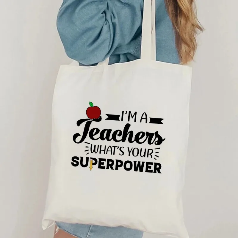 المعلمين تغيير العالم حمل حقيبة هدية سعة كبيرة دائم حقيبة تسوق لطيف المعلم التقدير المعلم هدية فكرة حمل حقيبة