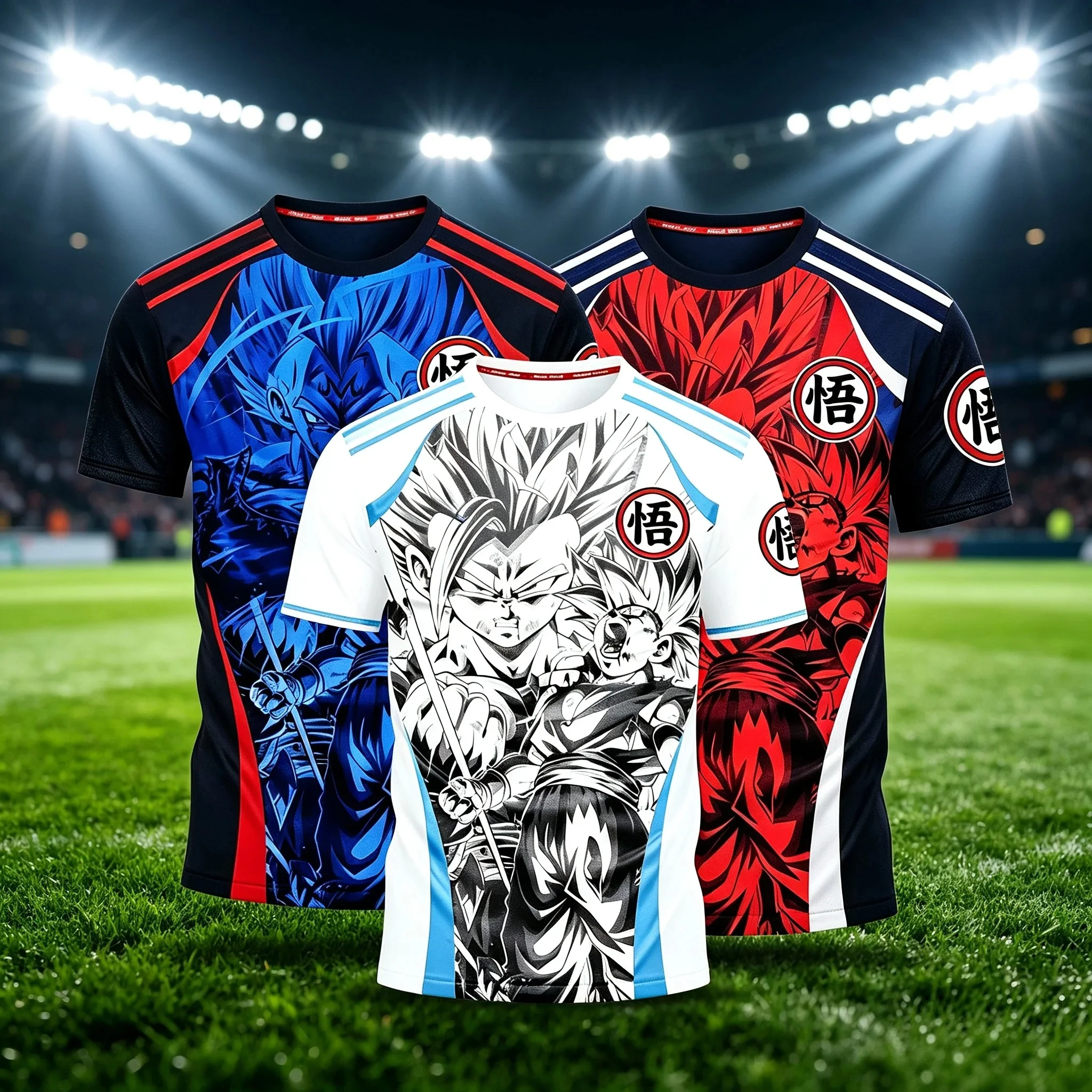 Summer 2026 Dragon Ball 3D T-shirt, Magic Begita Blue Lightning Printed Breathable Fitness Street Wear for Men and Women