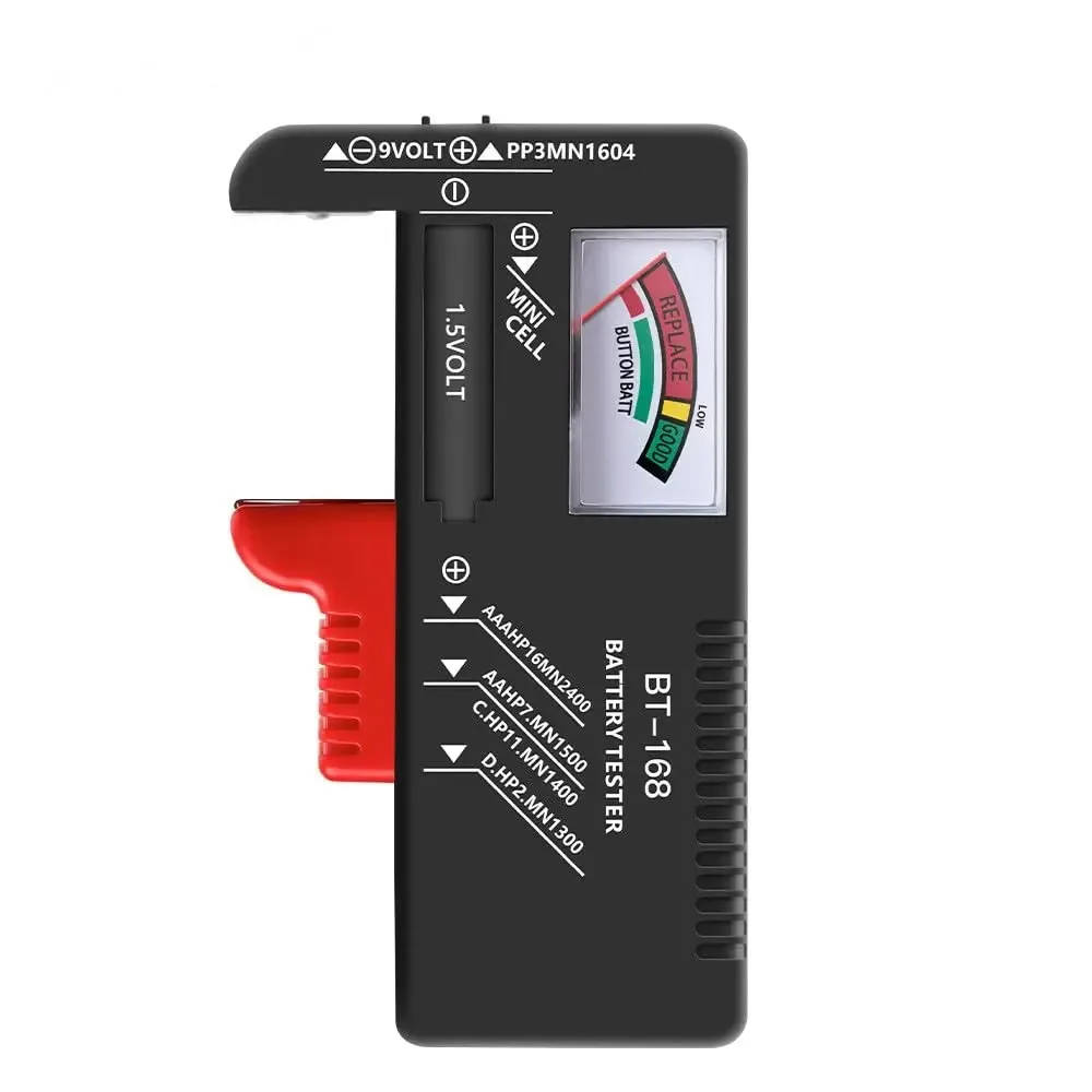 BT-168 Universal Multi-function AAA AA Battery Tester Voltage Checker Power Meter for C D 9V 1.5V Button Cells