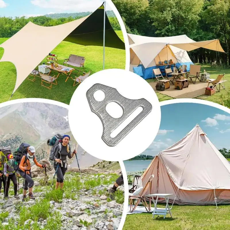 5/10Pcs Aluminum Alloy Tent Rope Tensioner Windproof Guyline Buckle Triangle Plate For Outdoor Camping Canopy Accessories