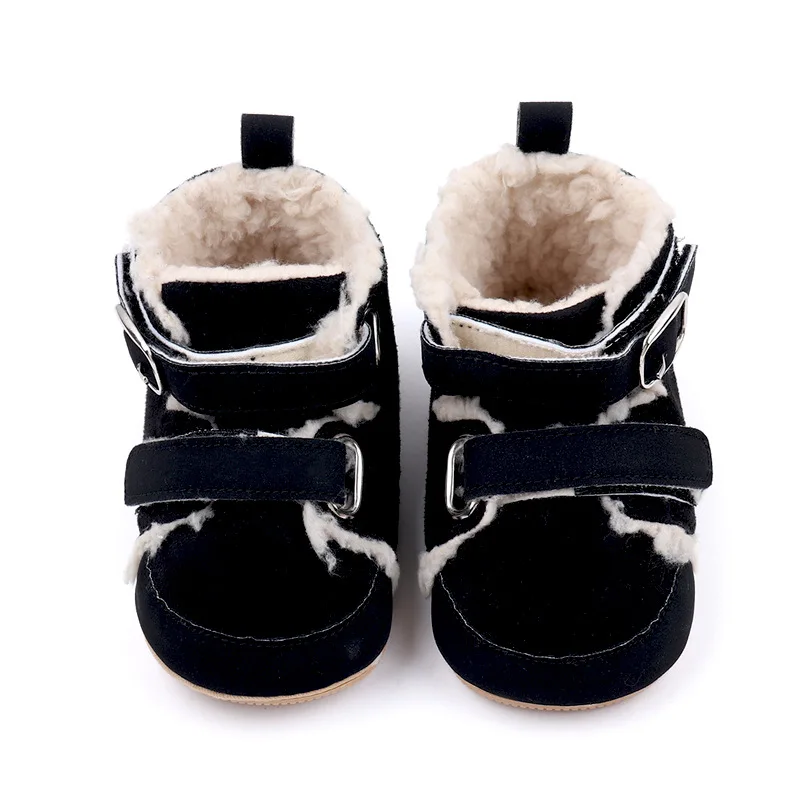 Winter Baby Shoes Girls Boys Suede Plush Cotton Boots Snow Non-Slip Infant Kids Warm Walking