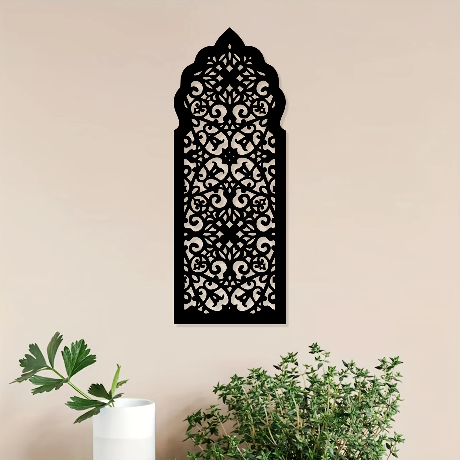 1pc Moroccan Pattern Metal Wall Art, Geometric Wall Decor for Home Bedroom