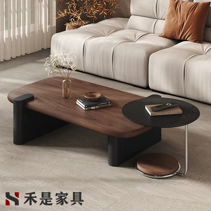 Vintage style round moon coffee table, light luxury feel, living room home coffee table, high-end designer small apartment