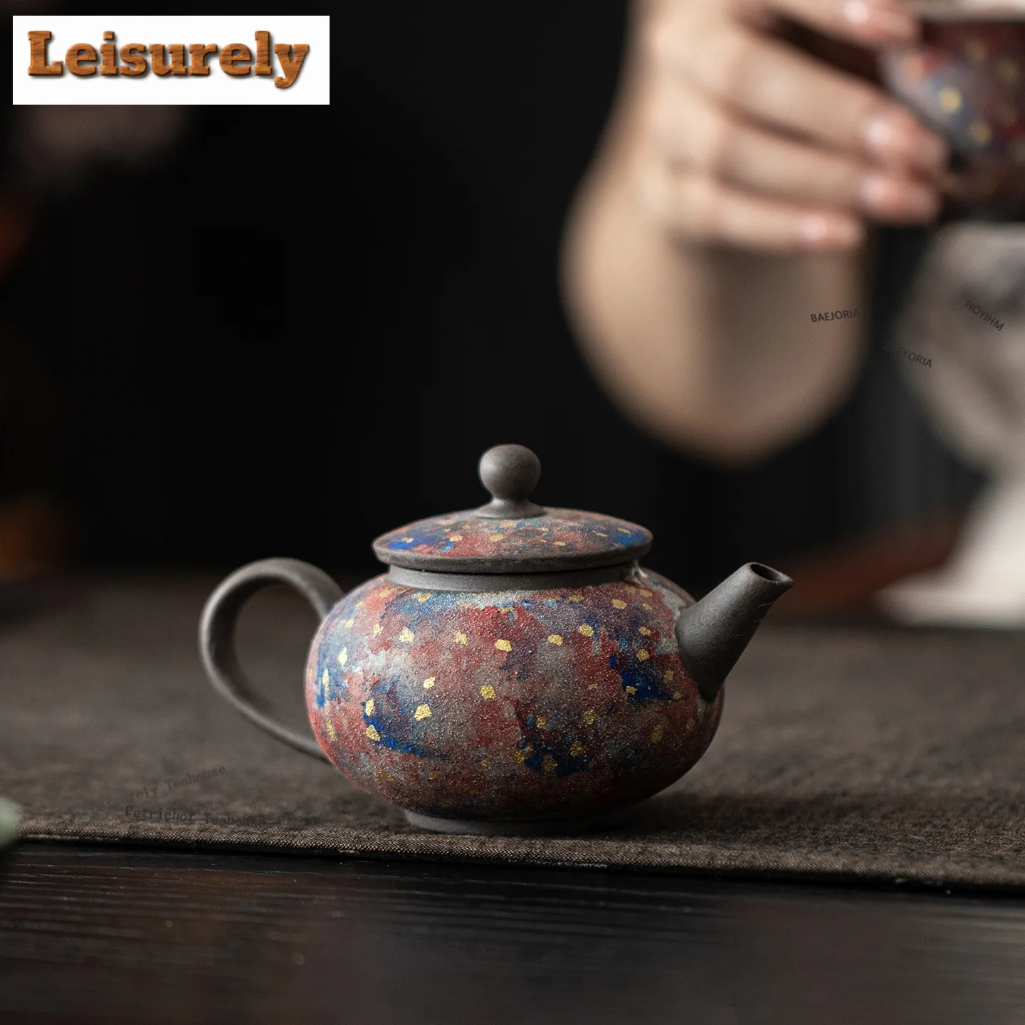 160ml Rock Mineral Star River Teapot Handmade Tea Infuser Pot Tea Maker Kettle With Filter Tea Ceremony Accessories Decoration