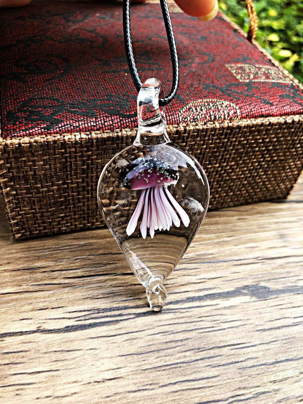 1PCS Colorful Jellyfish Muran Lampwork Glass Summer Beach Pendant Charm Necklace For Women Gift Sands Jewelry Gift