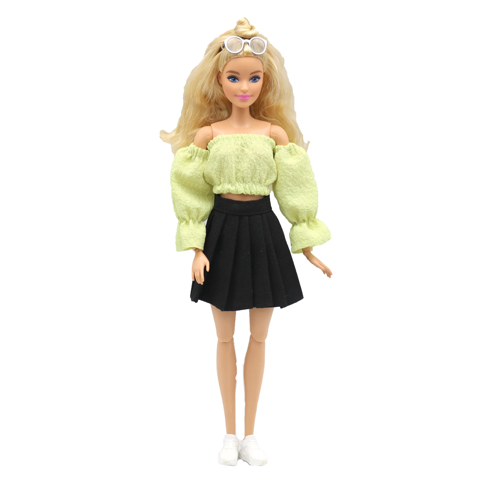 Outfits Clothes Top Pant Skirt For 30 Cm Princess Doll Clothing For 1/6 BJD Dolls House Girl Gift Doll Accessories Black