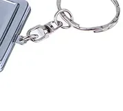 مرآة مستحضرات التجميل على شكل قلب بيضاوي الشكل على الوجهين، سلسلة مفاتيح معدنية قابلة للطي، مرآة مكياج صغيرة #3