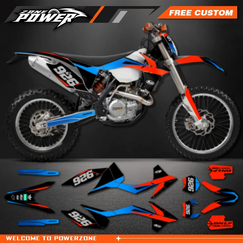 

Powerzone Custom Team графические наклейки, Набор наклеек для KTM EXC EXC-F 2012 2013 SX SXF 2011 2012