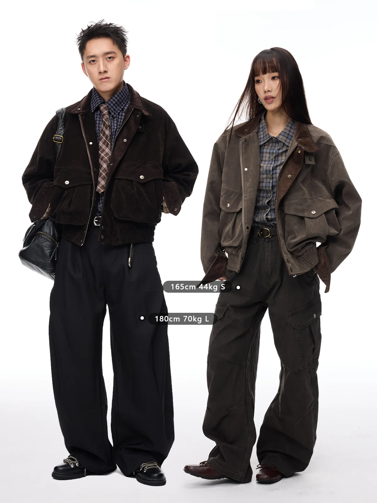 เสื้อแจ็คเก็ตหนังกลับสีน้ำตาลเข้มสไตล์อเมริกันย้อนยุคของ Botanica พร้อมเสื้อคลุมคลีนฟิตแบบกว้างสำหรับวัยรุ่นแฟชั่นลำลอง