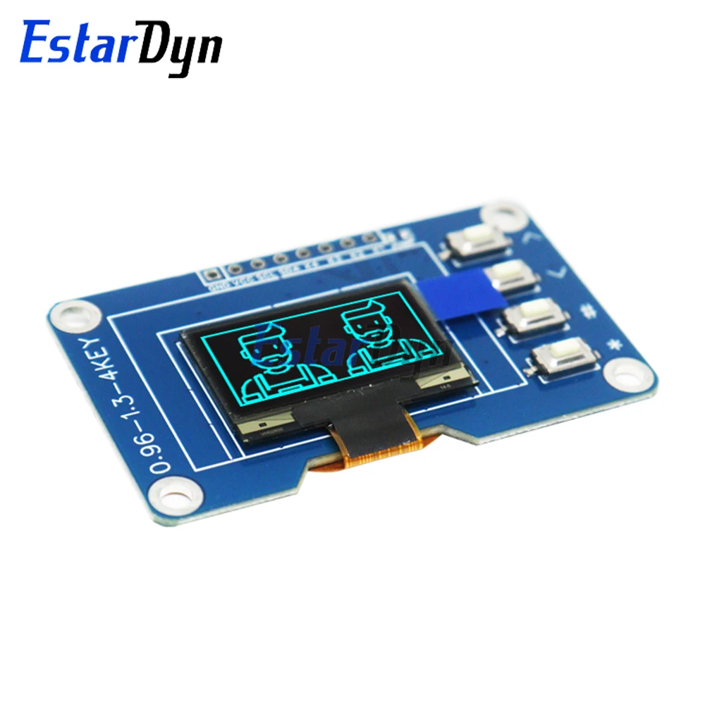 شاشة OLED مقاس 0.96 بوصة مع وحدة لوحة مفاتيح 4x4، SSD1315 128x64 Arduino متوافقة مع مشاريع DIY وRaspberry Pi