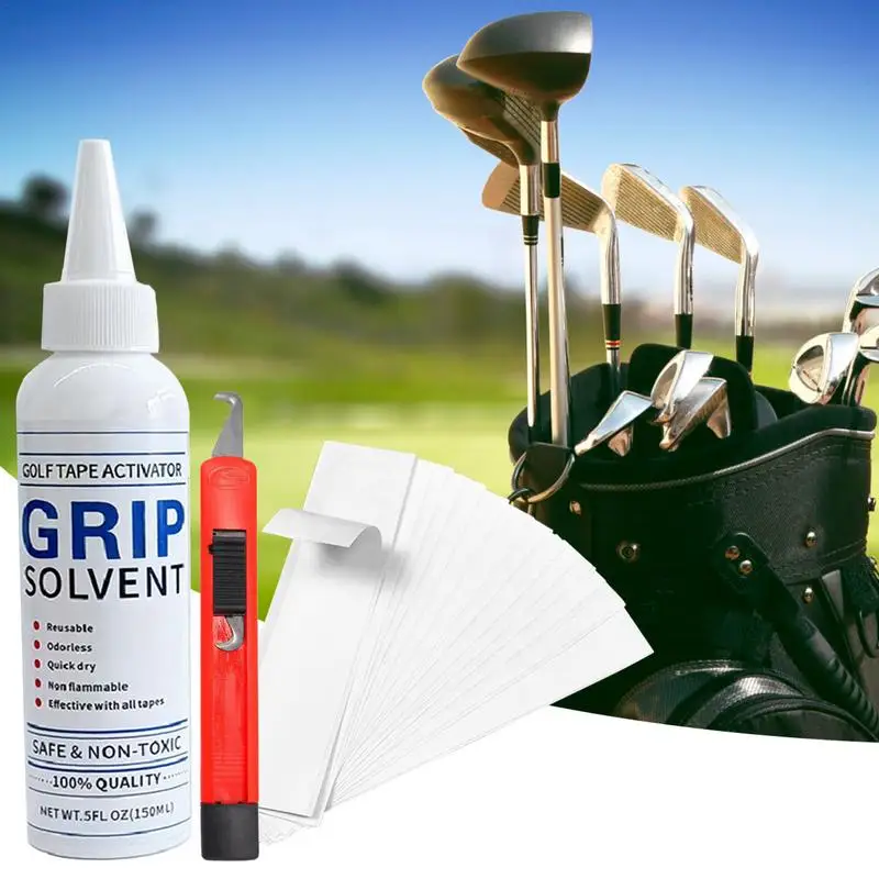 Golf Club Grip Kit Tape Strips Golf Grip Removal Tool Gripping Solvent Hook Blade Golf Regripping Repair Set Replacement Kit