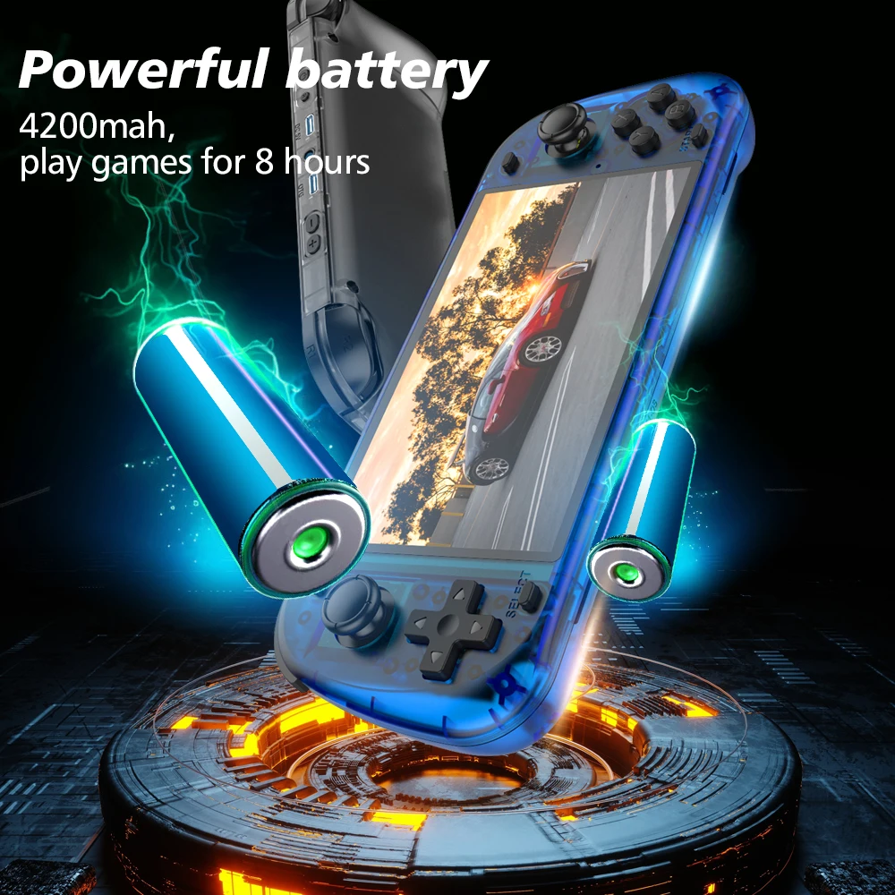 

R50S Retro Handheld Games Console Linux System 128G 5.1inch IPS Screen Two-player Online Game 64GB Console Retro Game R36S