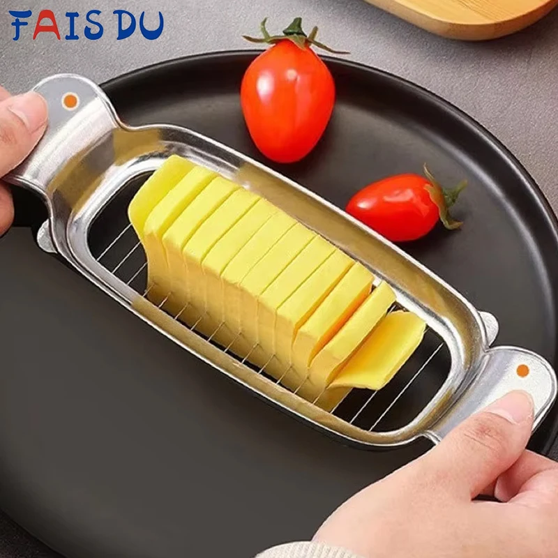 

FAIS DU Stainless Steel Cheese Cutter Wire Cheeses Slicer Multifunctional Vegetable Fruit Divider Handheld Butter Slicing Tools