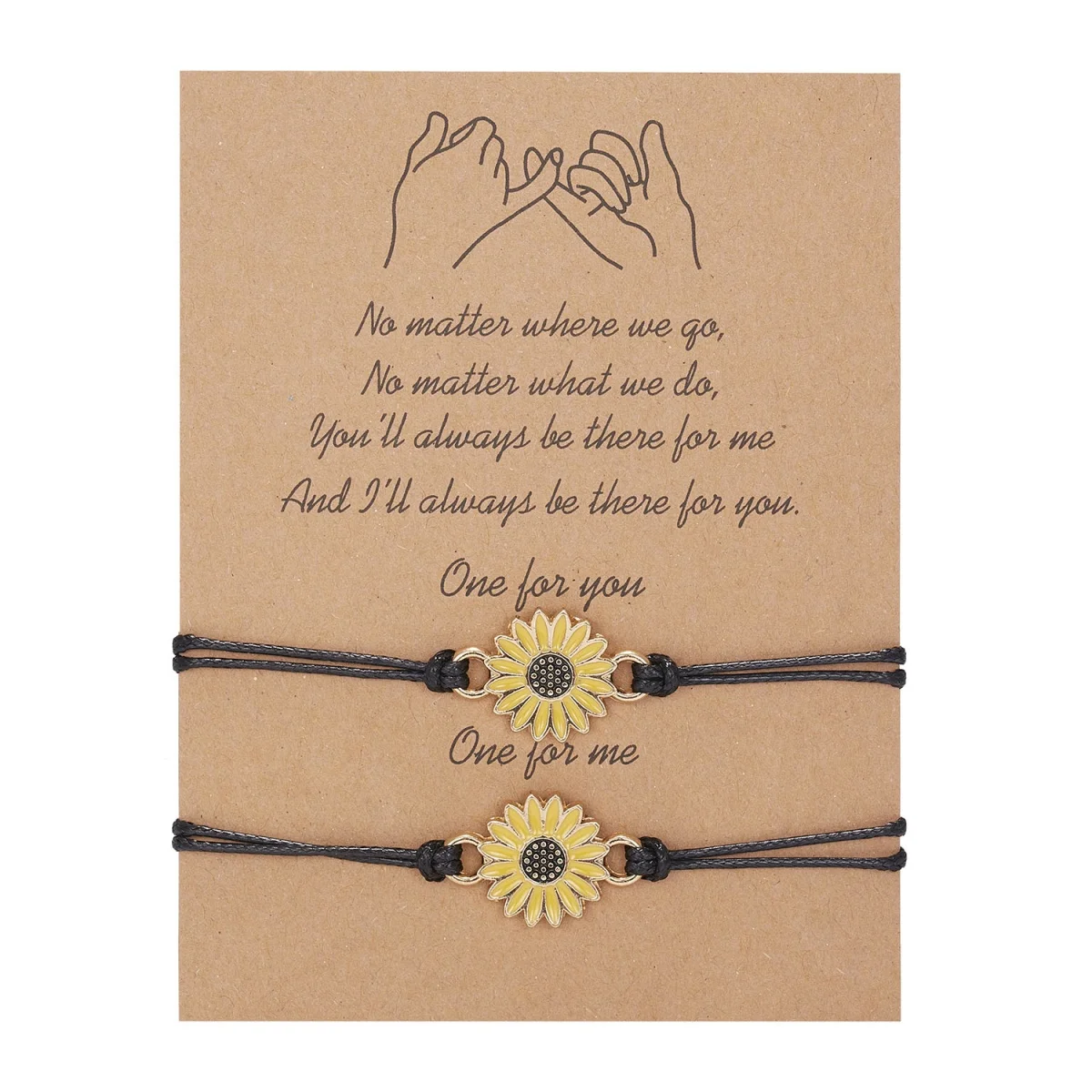 2 Teile/satz Elegante Daisy Blume Paar Armbänder Für Frauen Männer Einfache Gelbe Sonnenblume Handgemachte Geflochtenen Seil Armreifen Partei Schmuck