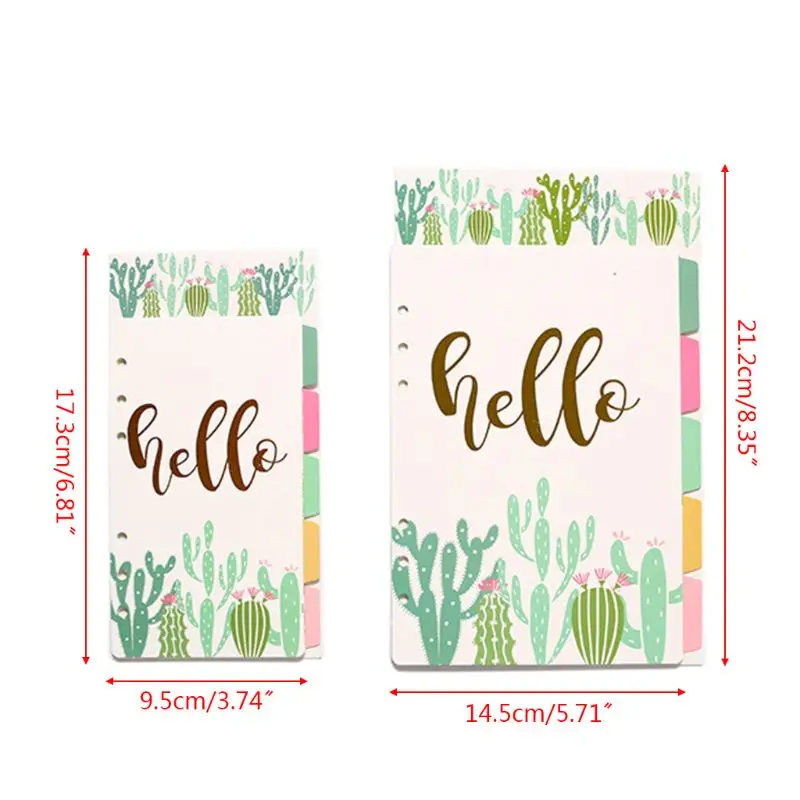 Przekładki indeksu mody Przekładki segregatorów na 6 pierścieni Solidny luźnymi liśćmi Zakładki stron do sortowania