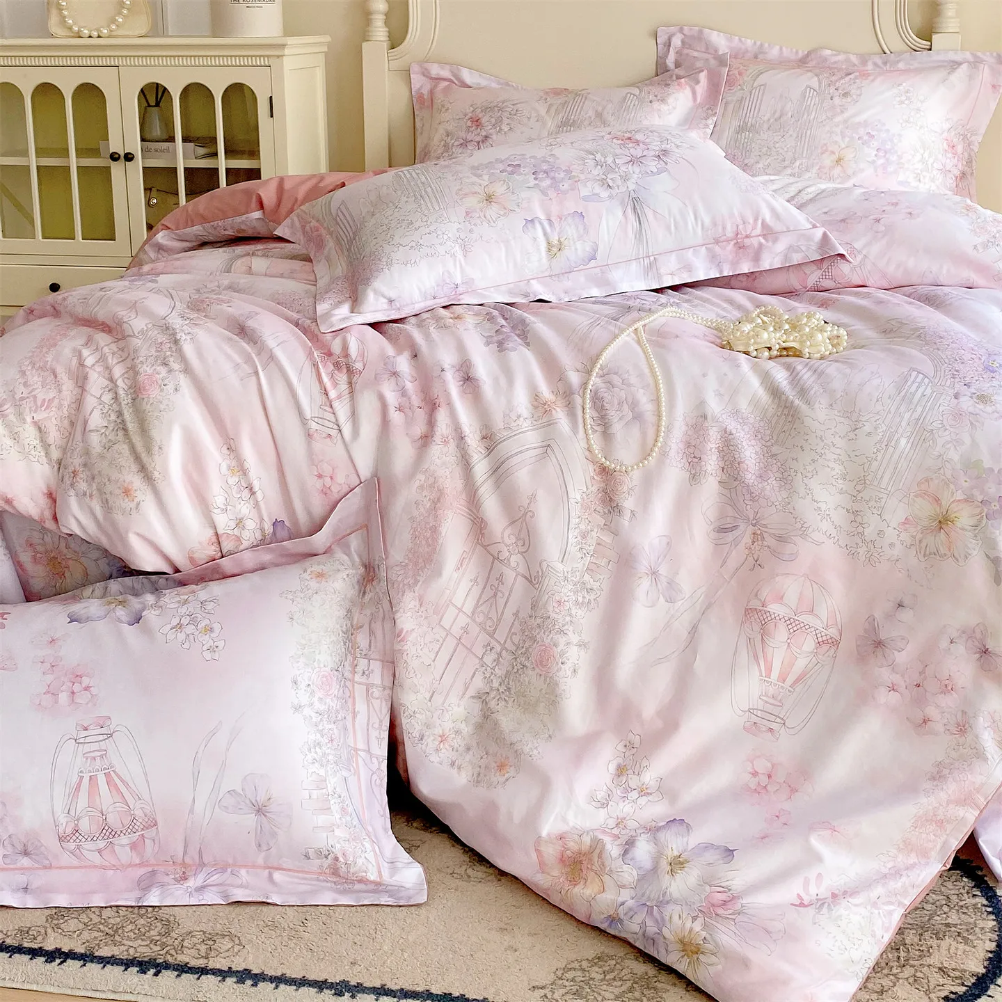 

100% Cotton Comforter Cover Floral Style Duvets Cover Skin-friendly Quilts Cover Single/Queen/King housse de couette 220x240
