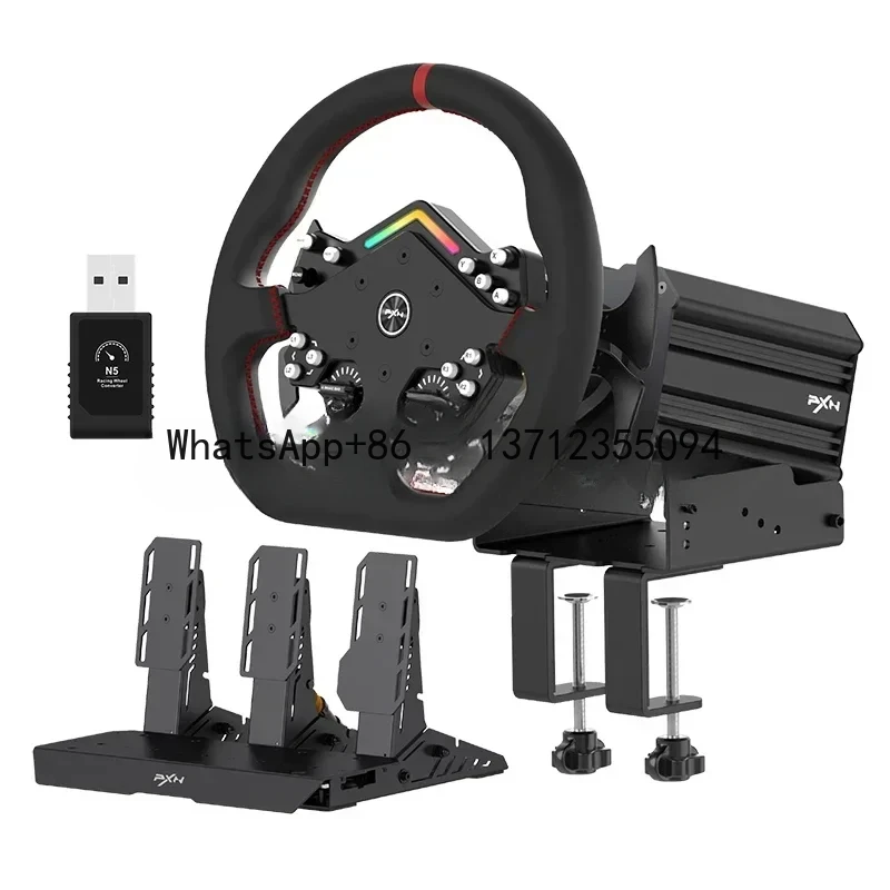PXN V12 라이트 최고 레벨 모터 직접 구동 게임 스티어링 휠, ps5/ xbox one /pc 컨트롤러용