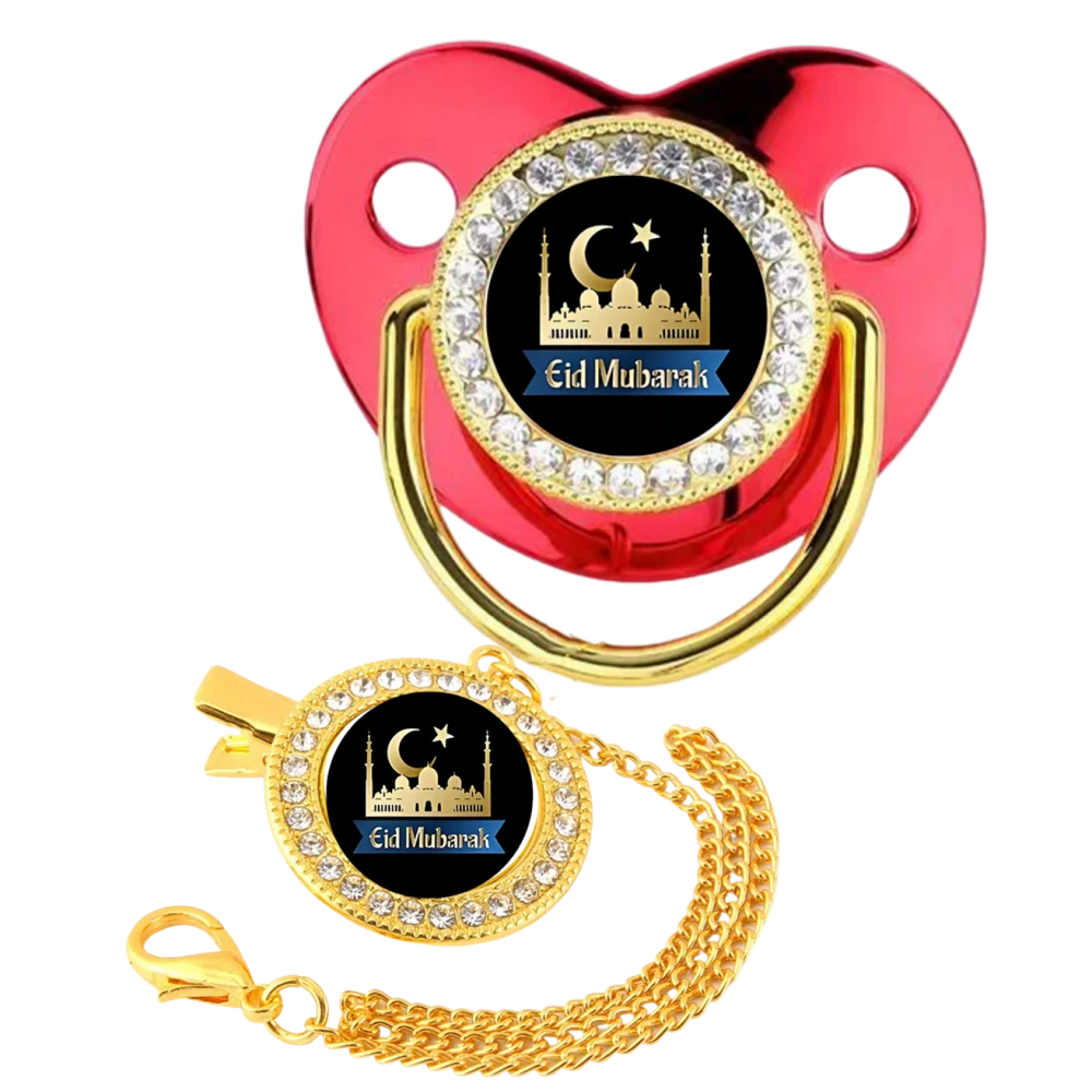 Sucette rouge pour nouveau-né musulman, anneau de dentition en silicone pour nouveau-né, bisphénol, sans A, cadeau pour nouveau-né, bouche de jeu à mâcher orale