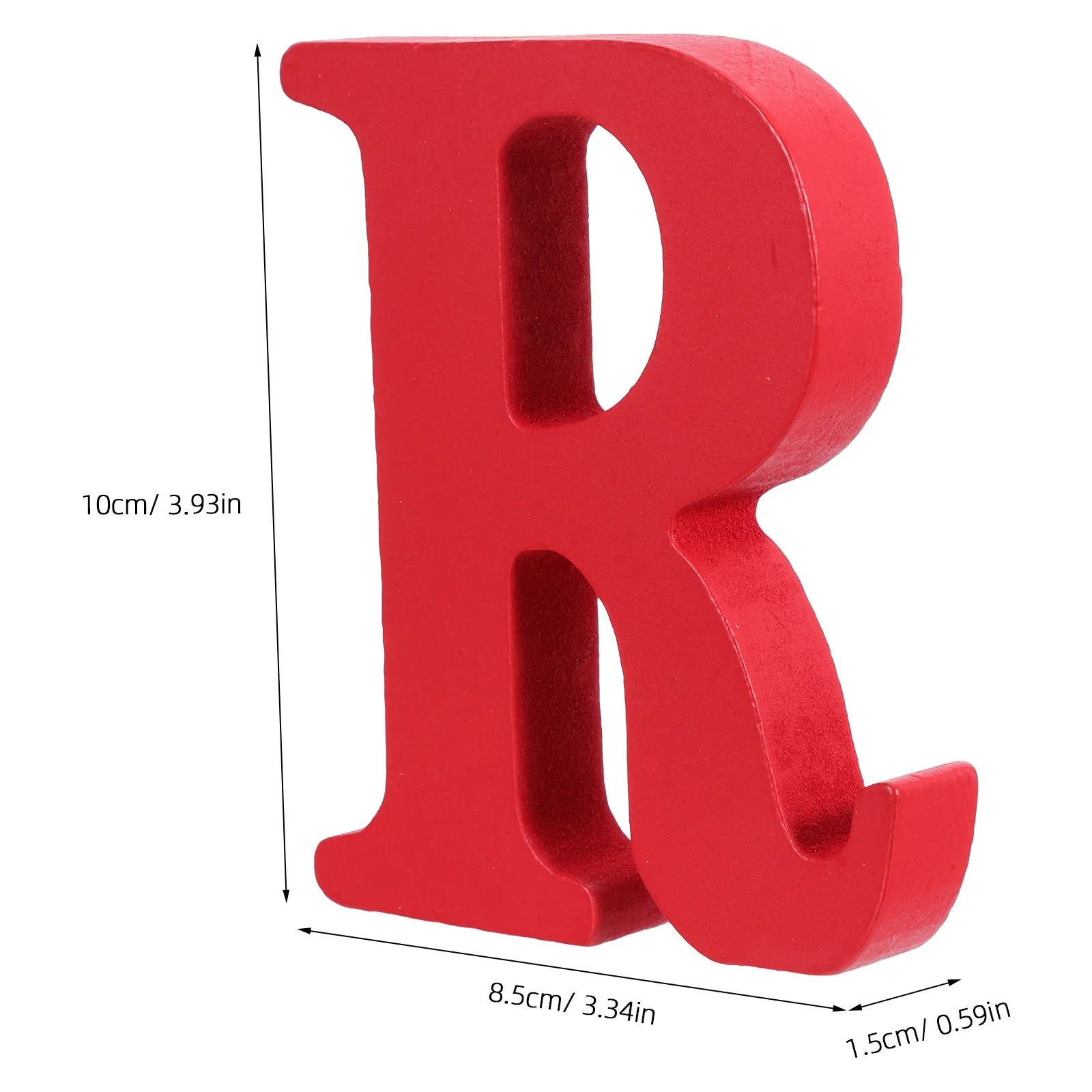 Red Wood Letter 4 Inch Stand Up Alphabet R Decoration Unfinished Wooden Block Letter Sign Board for Wall Table Party Decor