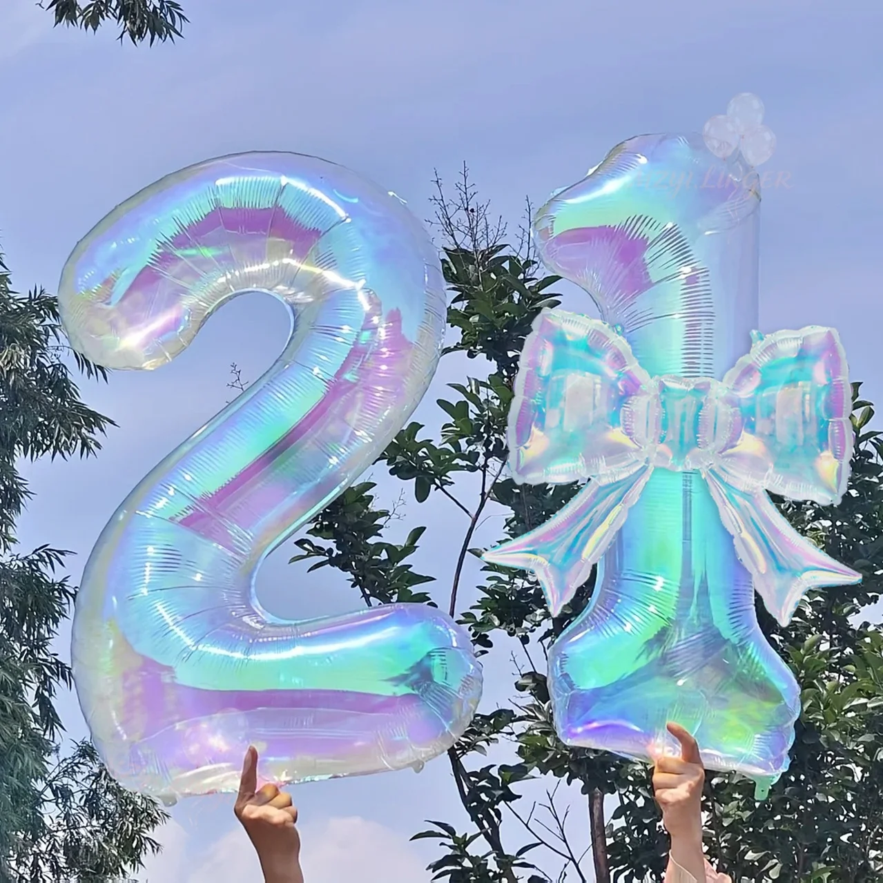 Bunter Transparenter Digitaler Ballon, Farbenfroher Schleifenballon, Geeignet für Geburtstagsfeiern und Jubiläumsdekoration – Detail 3