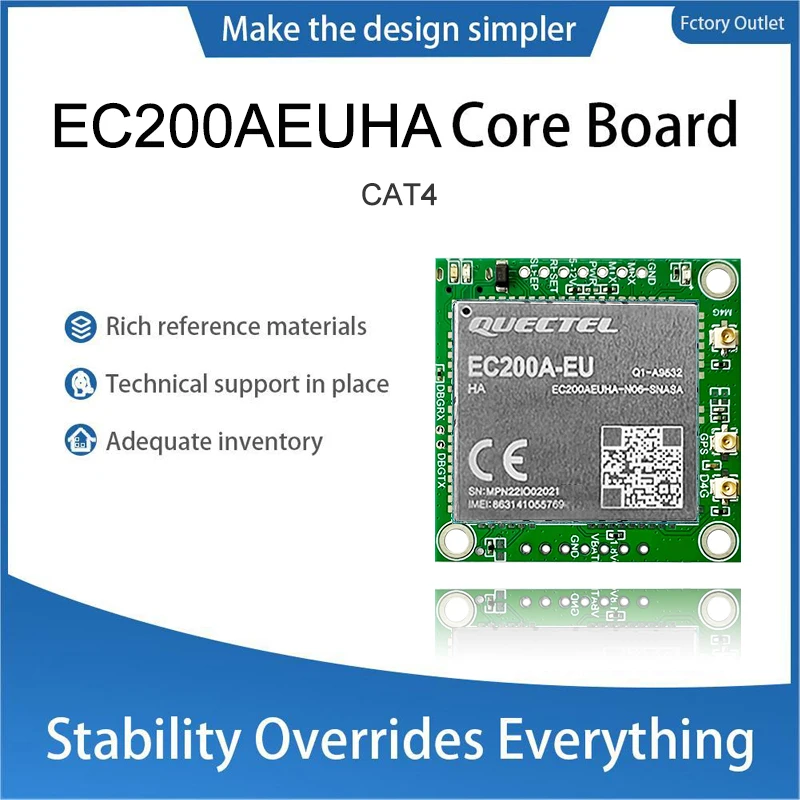 EC200AEUHA Single-row needle Core Board Development 4G LTE CAT4 Module Breakout Kit for Europe/Middle East/Africa/Korea/Thailand