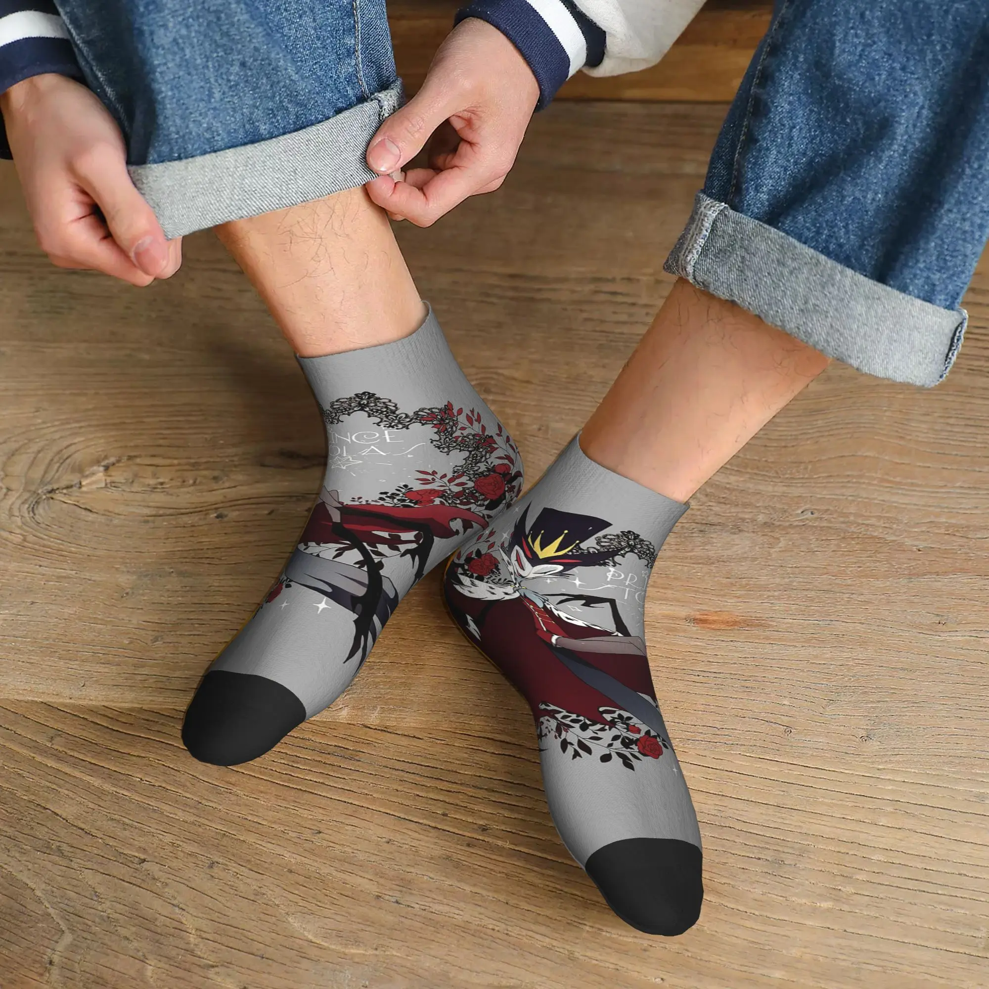 Loona Collage Helluva Boss Anime  Socks Harajuku Sweat Absorbing Stockings All Season Socks Accessories for Unisex