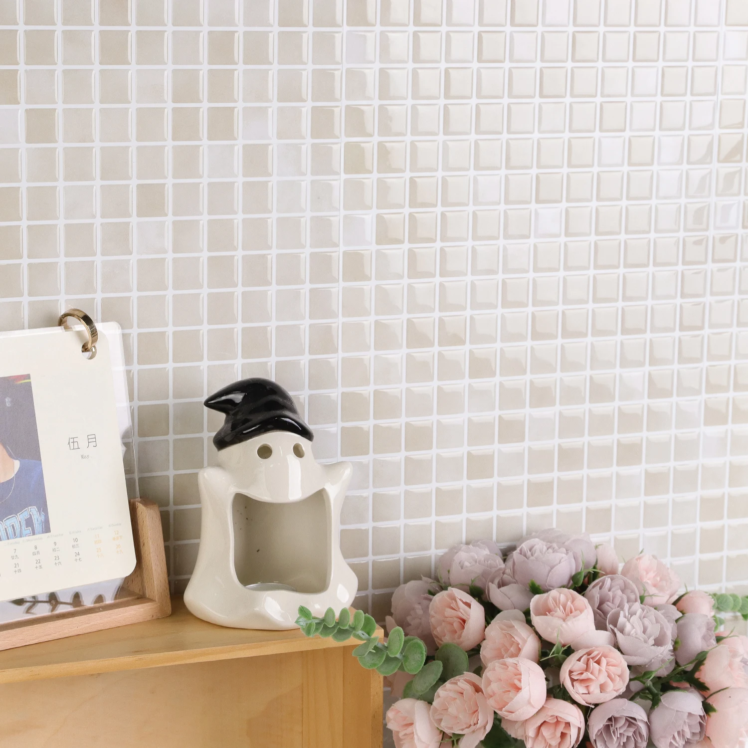 10 sheets Brick Wall Stickers 3d Mosaic Patterned Vinyl Tiles Marble Textured Surface Wallpaper For Home Application image 2