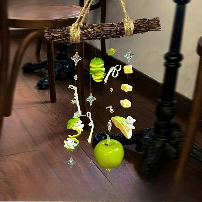 Grow up happy green apple elements original wind chimes balcony pendant gift