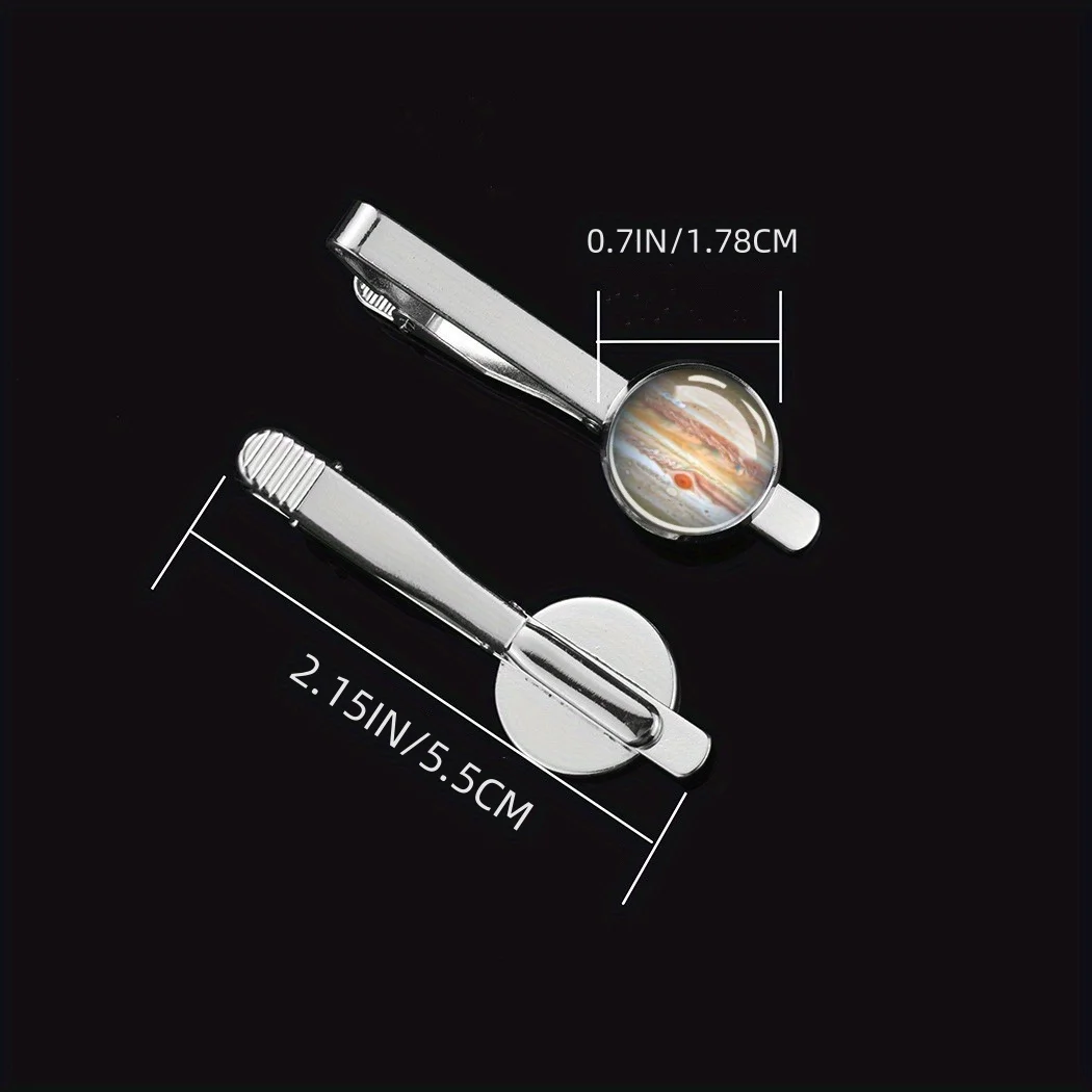 1PC Solar System Pattern Tie Clip Fashion Astronomy Universe Planet Tie Clip Men's Accessories Father's Day Gift