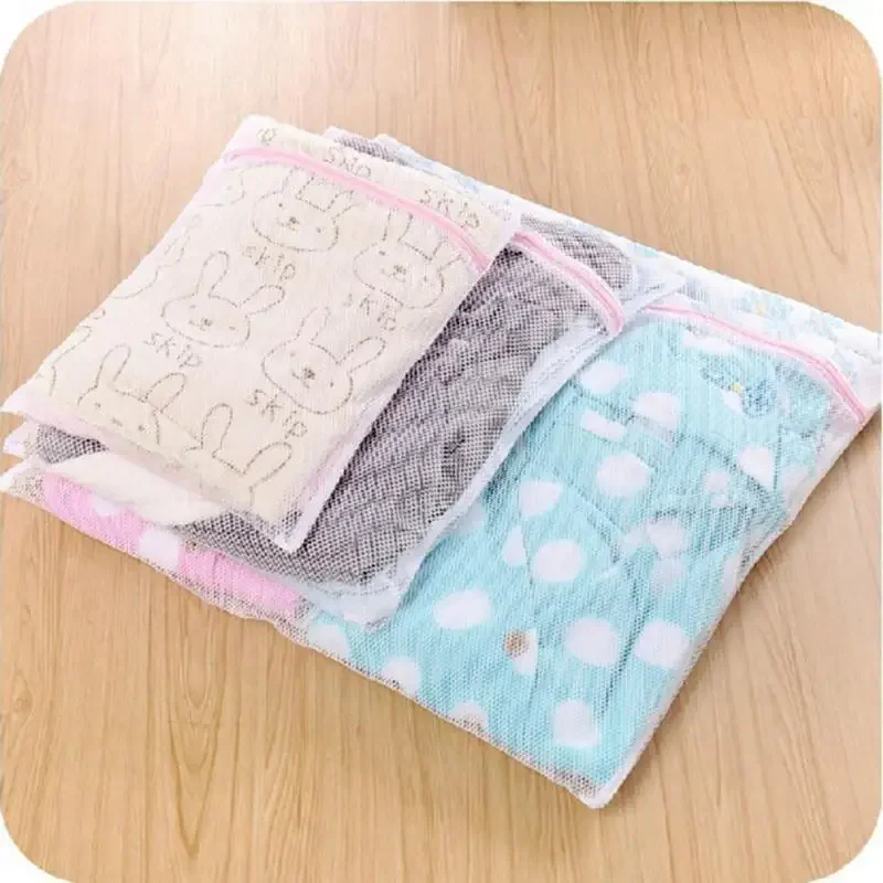 1/2Pcs Laundry Wash Bags Foldable Zippered Mesh Delicates Lingerie Bra Sock Underwear Clothes Protection Net For Washing Machine