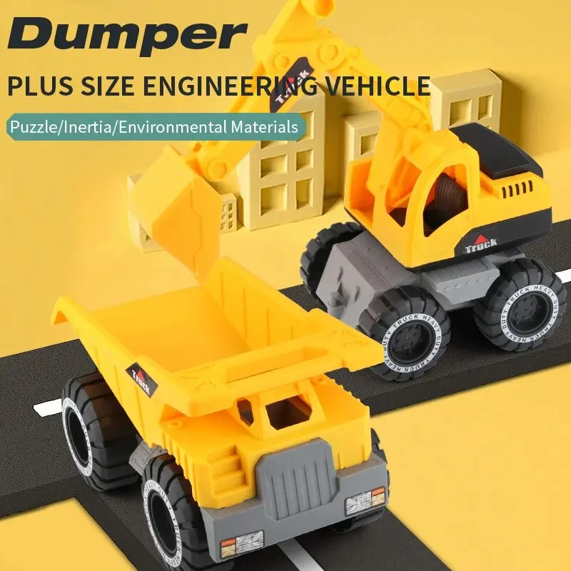 Large Size Dump Truck Three Year Old Boy Loading Soil Engineering Car Toy Excavator