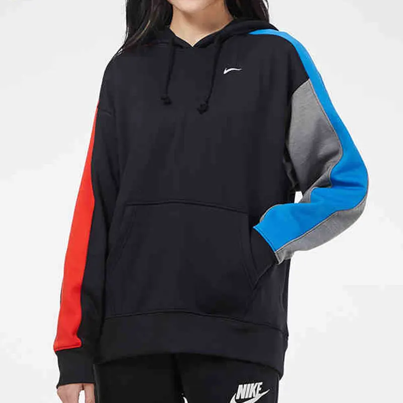 Nike genuine new women's casual hooded patchwork pullover DA0472-010