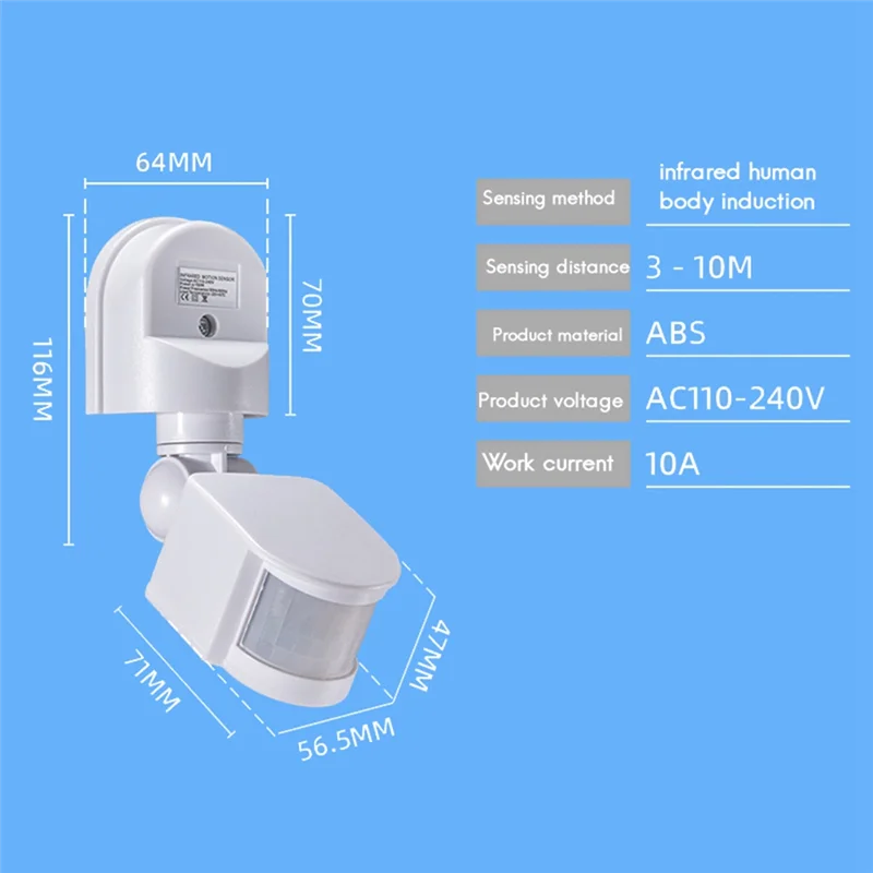 ABFN-AC110-240V Motion Sensor Automatic Infrared Light Sensor Movement Detector Outdoor Light Switch Human Presence Sensor