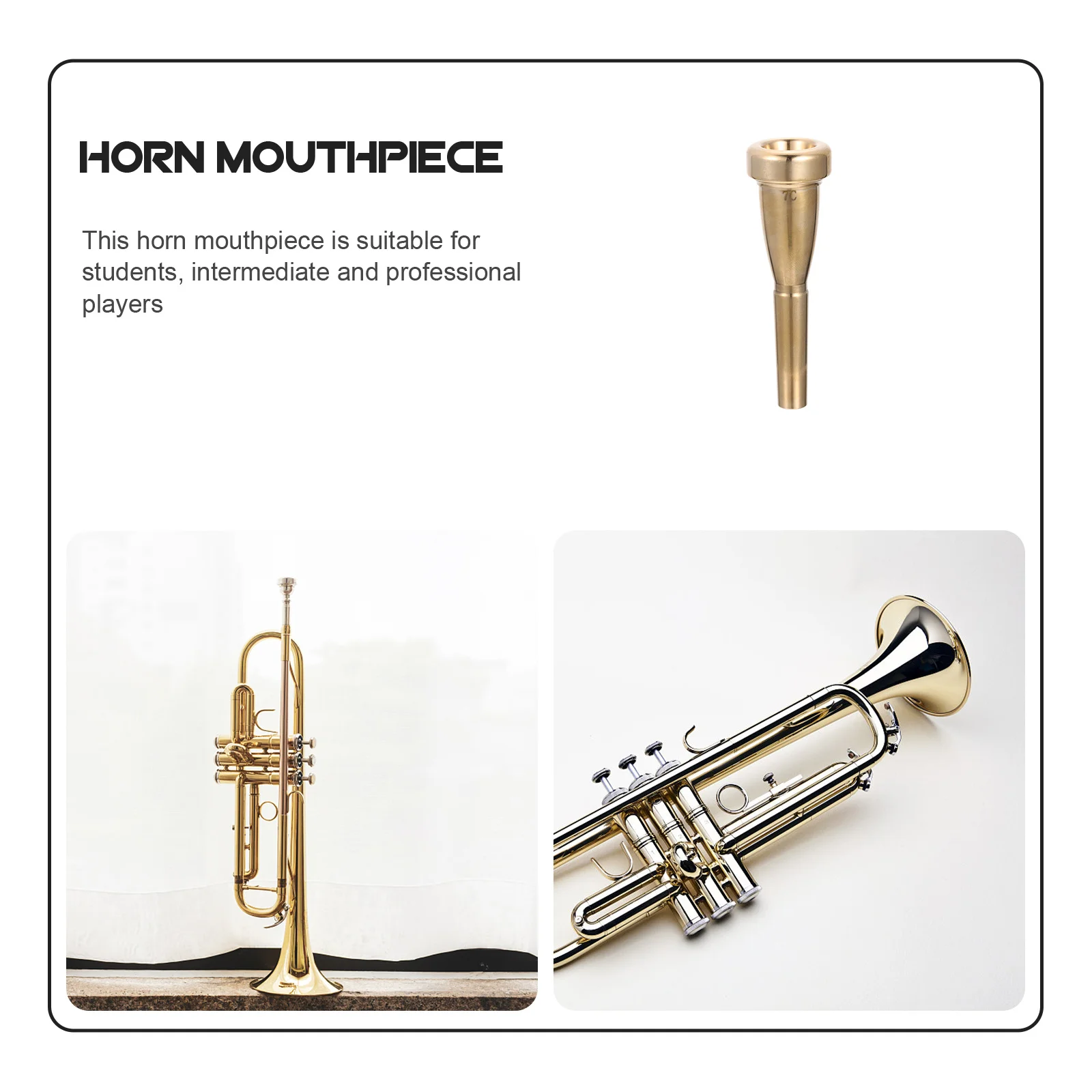 

Horn Mouthpiece Replacement Durable Small Horn Part Practical for Beginners Intermediate Musical Instrument Replacement