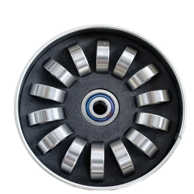 High-speed 11-bead 608 Black Ceramic Bearing, Straight Row Double Row Fancy Roller Skating Core Metal Ball Anti-skid Base Shaft