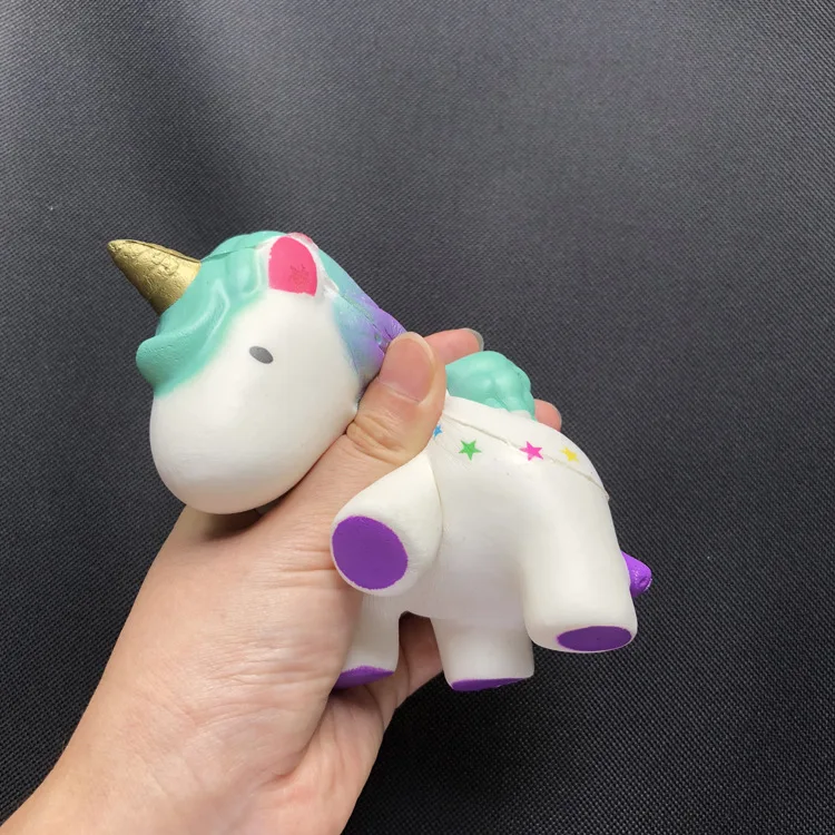 Cute Simulation Unicorn PU Slow Rebound Toys Desktop Decoration Small Ornaments Cartoon Star Unicorns Pinch Music Fidget Toys