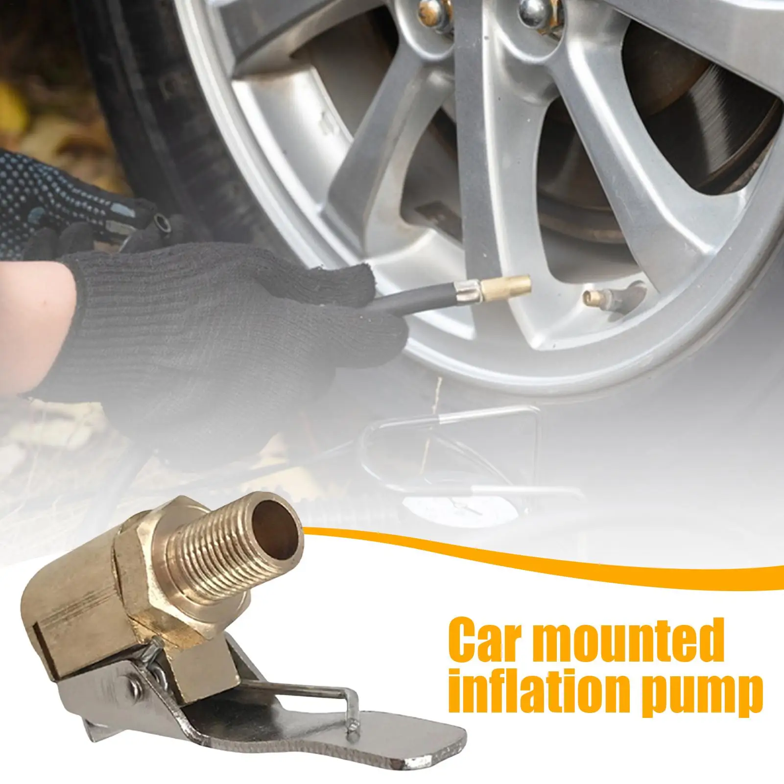 Air Chuck Locking Tire Chuck Brass Air Chuck Multifunctional Tire Chuck Heavy Duty Lock On Tire Inflator Chuck with Clip
