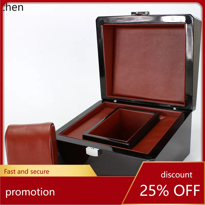 

ZML flip-top red wood grain watch box