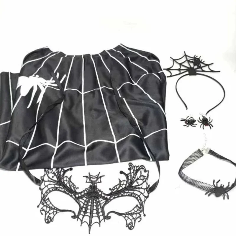 

Накидка-пончо на Хэллоуин, костюм-пончо, черное пончо для вечеринки, косплей, аксессуары для волос ведьмы, шляпа ведьмы, повязка на голову, маска для вечеринки GD