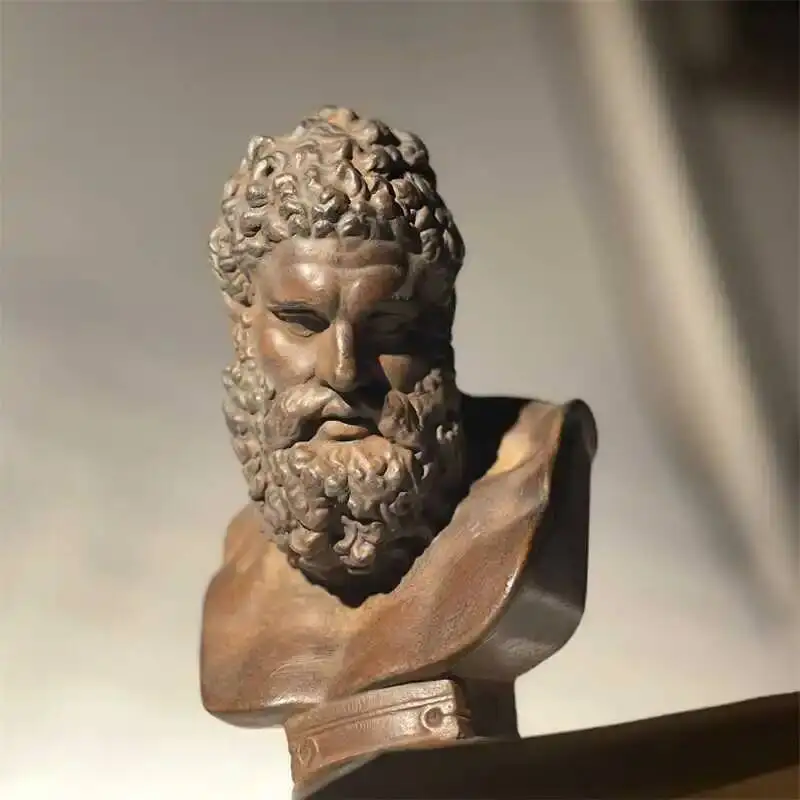 Roman Art Sculpture Hercules Half-length Portrait Abstract Character Decorative Figurines Home Decoration Accessories